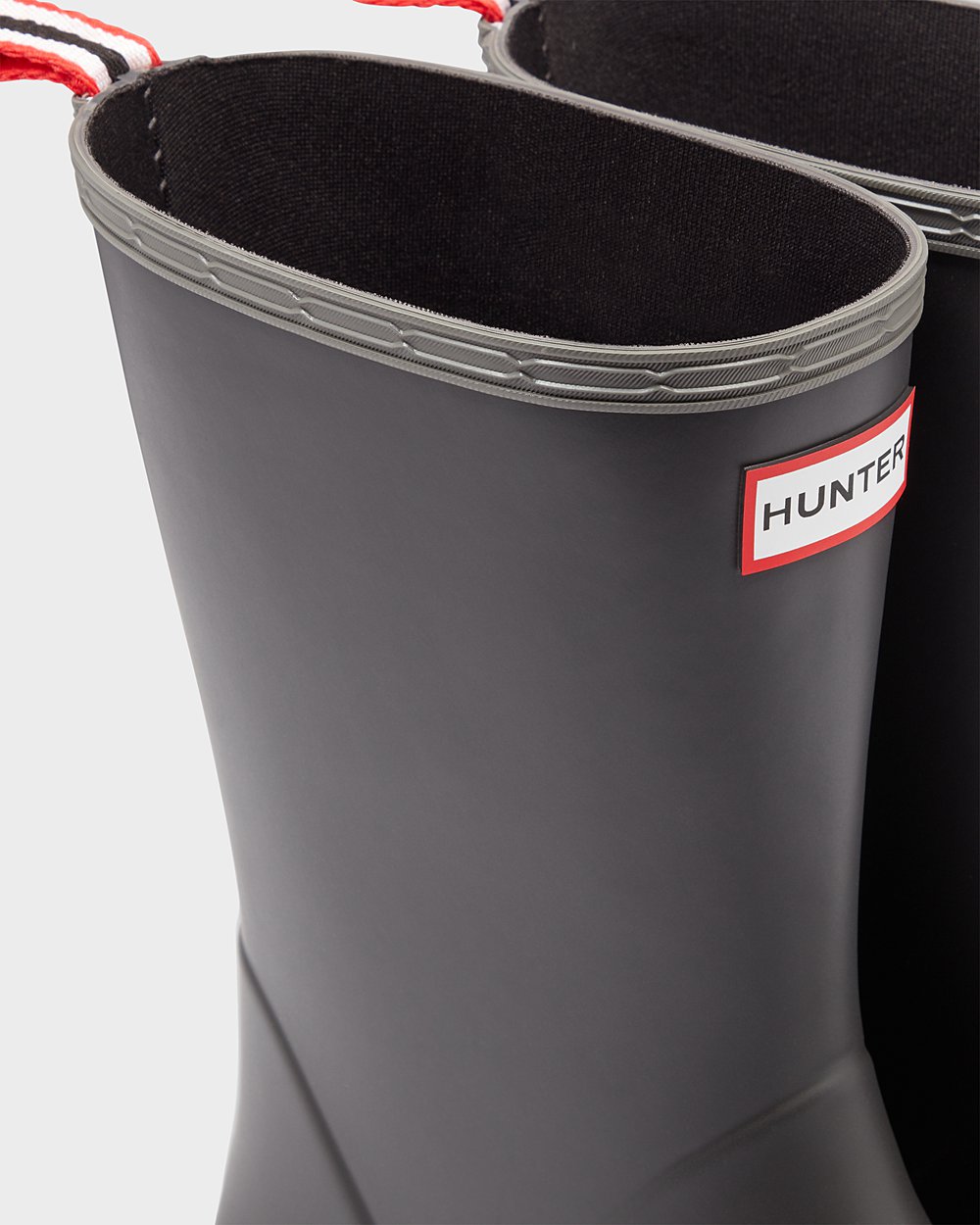 Play Botas Hunter Hombre - Original Mid-Height Speckle Rain - Negros/Grises - LWFNQMK-81